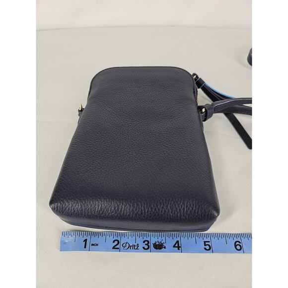 DRAPER JAMES WOMEN'S BLUE LEATHER SHOULDER CROSSBODY SMALL PURSE - Picture 13 of 14